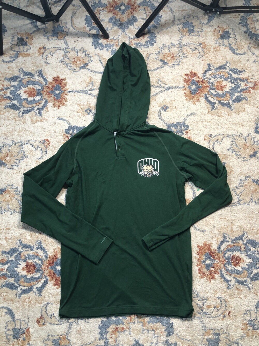 Ohio Bobcats Hoodie Mens Small Green Sweatshirt Under Armour University Pullover